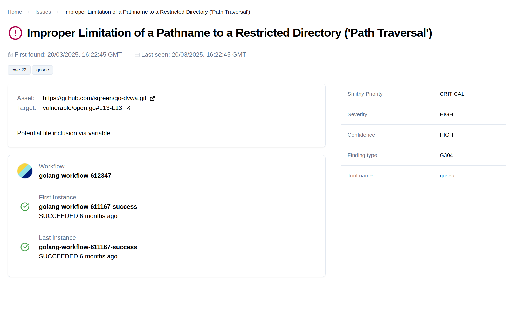 Issue detail screenshot